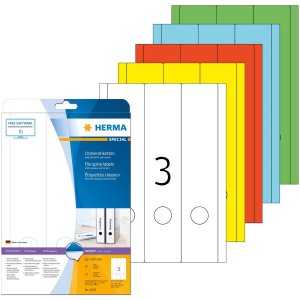 Etichette per cartelle A4 giallo 61x297 mm carta opaca 60 pz.