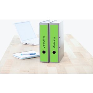 Etichette per cartelle A4 verde 61x297 mm carta opaca 60 pz.