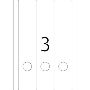 Etichette per cartelle A4 bianco 59x297 mm carta opaca 75 pz.