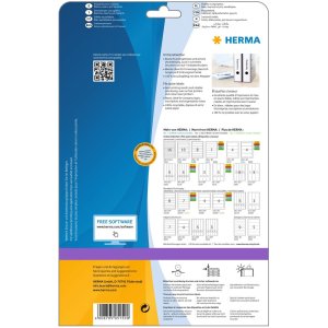 Etichette per cartelle A4 bianco 59x297 mm carta opaca 75 pz.