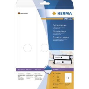 Etichette per cartelle sospese A4 bianco 63x297 mm carta...