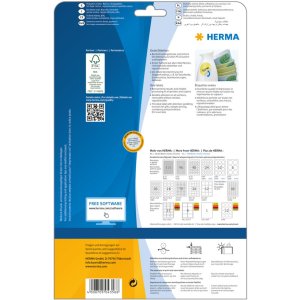 Etichette A4 bianche 63,5x42,3 mm ovali Carta mobile-rimovibile opaca 450 pz.