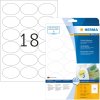 Etichette A4 bianche 63,5x42,3 mm ovali Carta mobile-rimovibile opaca 450 pz.
