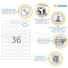 Etichette HERMA A4 bianche 40,6x25,4 mm ovali Carta mobile-rimovibile opaca 900 pz.