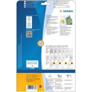 Etichette A4 bianche Ø 20 mm rotonde Carta mobile-rimovibile opaca 2400 pz.