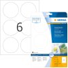 Etichette A4 bianche Ø 85 mm rotonde Carta mobile-rimovibile opaca 150 pz.