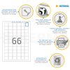 Etichette A4 bianche 25,4x25,4 mm quadrate Carta mobile-rimovibile opaca 1650 pz.