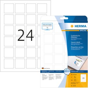 Etichette A4 bianche 40x40 mm quadrate Carta mobile-rimovibile opaca 600 pz.