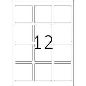 Etichette A4 bianche 60x60 mm quadrate Carta...
