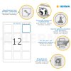 Etichette A4 bianche 60x60 mm quadrate Carta mobile-rimovibile opaca 300 pz.