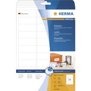 Etichette Inkjet A4 bianco 63,5x25,4 mm carta opaca 825 pz.