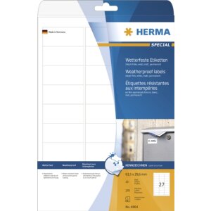 Etichette Inkjet A4 bianche 63,5x29,6 mm resistenti alle...