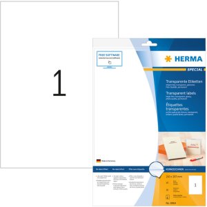 Etichette a getto dinchiostro A4 trasparenti 210x297 mm in lamina lucida 10 pz.