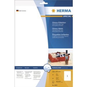 Etichette Inkjet A4 bianco 210x297 mm carta lucida 10 pz.