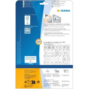 Etichette A4 bianche 63,5x8,5 mm Carta mobile-rimovibile...