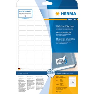 Etichette A4 bianche 25,4x16,9 mm Carta mobile-rimovibile opaca 2800 pz.