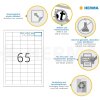 Etichette A4 bianche 38,1x21,2 mm Carta mobile-rimovibile opaca 1625 pz.