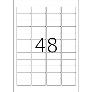 Etichette A4 bianche 45,7x21,2 mm Carta mobile-rimovibile opaca 1200 pz.