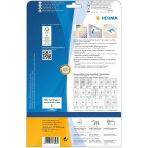 Etichette A4 bianche 96x42,3 mm Carta mobile-rimovibile...