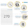 Etichette A4 bianche 17,8x10 mm Carta mobile-rimovibile opaca 6750 pz.