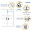 Etichette A4 bianche 88,9x46,6 mm Carta mobile-rimovibile opaca 300 pz.