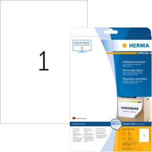 Etichette A4 bianche 210x297 mm Carta mobile-rimovibile...