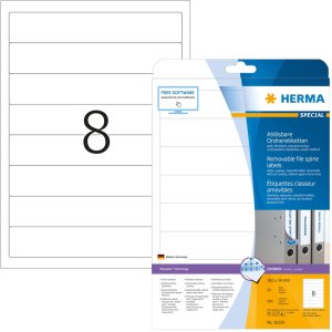 Etichette per cartelle A4 bianco 192x34 mm Carta...