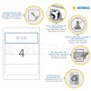 Etichette per cartelle A4 bianco 192x61 mm Carta mobile-rimovibile opaca 100 pz.
