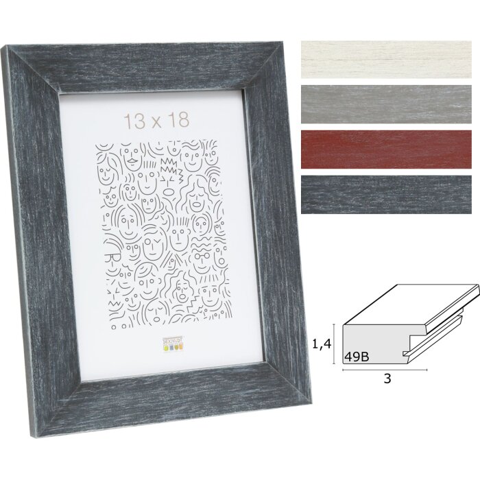 Telaio in legno S49B profilo piatto