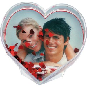 Cuori glitterati con base trasparente