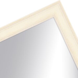 Cornice in legno H470 bianco 10x20 cm specchio in vetro