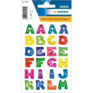 Lettere con facce di carta divertenti, 2 fogli.