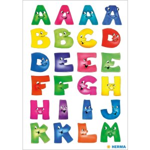 Lettere con facce di carta divertenti, 2 fogli.