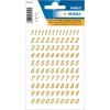 herma numeri adesivi 0-9 foglio doro, 2 fogli.