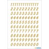 herma numeri adesivi 0-9 foglio doro, 2 fogli.
