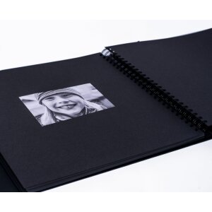 HNFD Maxi album fotografico Lona 100 pagine nere 34,5x33 cm