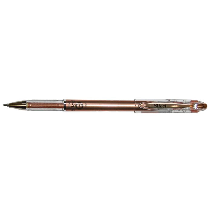 PENTEL Metallic Slicci, penna roller marrone metallizzato, larghezza linea 0,4 mm