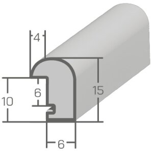 Telaio in legno H003 vetro normale 20x60 cm nero