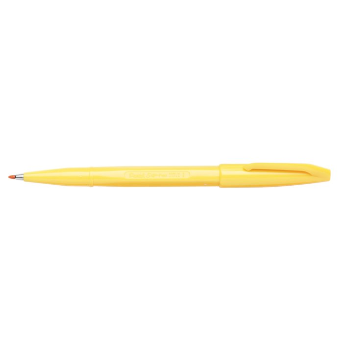Penna con punta in fibra Pentel SIGN PEN gialla 0,8 mm di larghezza del tratto