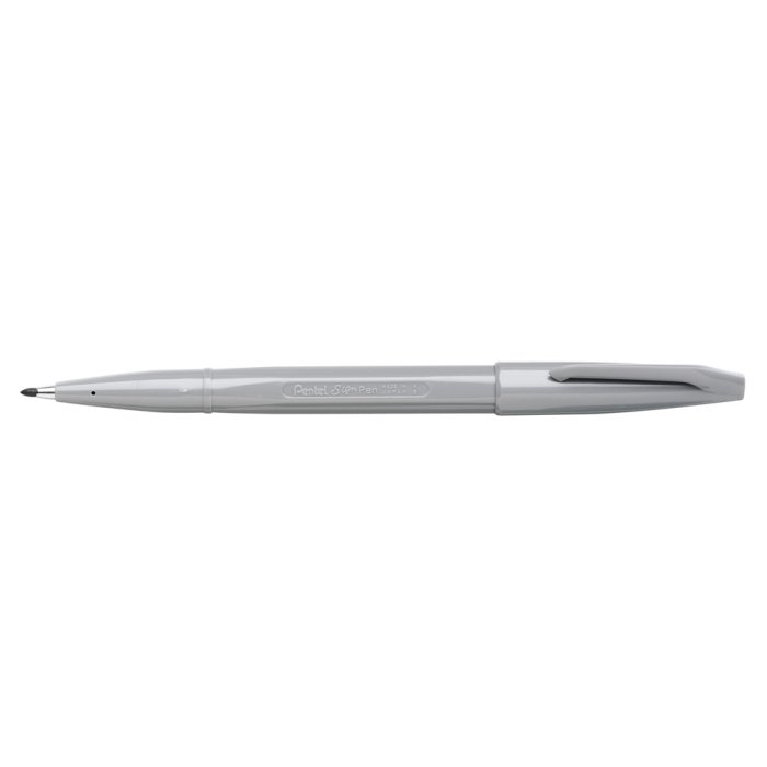 Pentel SIGN PEN penna a punta in fibra grigia con tratto da 0,8 mm