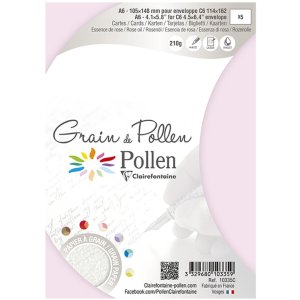Confezione da 5 carte Grain de Pollen 105x148 anfora Olio di rosa