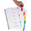Indici in cartoncino bianco con linguette colorate rinforzate personalizzabili A4 6 pezzi