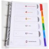 Indici in cartoncino bianco con linguette colorate rinforzate personalizzabili A4 6 pezzi