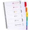 Indici in cartoncino bianco con linguette colorate rinforzate personalizzabili A4 6 pezzi