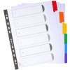 Indici in cartoncino bianco con linguette colorate rinforzate personalizzabili A4 6 pezzi