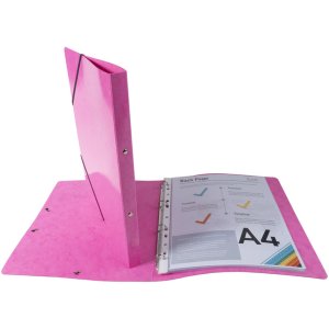 Raccoglitore ad anelli con elastico 4 anelli 15mm Iderama - A4 viola rosa