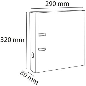 Cartella in PP con 2 anelli, dorso 80 mm, DIN A4 extra large Colore lampone