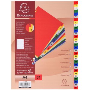 Registro in PP colorato con numeri stampati 31 pezzi