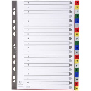 Registro colorato in PP con stampa alfabetica