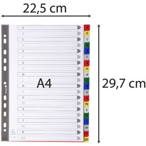 Registro colorato in PP con stampa alfabetica